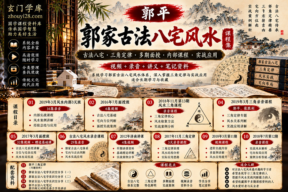 图片[1]-郭平《郭家古法八宅·三角定律》风水课程合集｜古法八宅·三角法·面授班·内部班·多期实战·笔记资料-玄门学库
