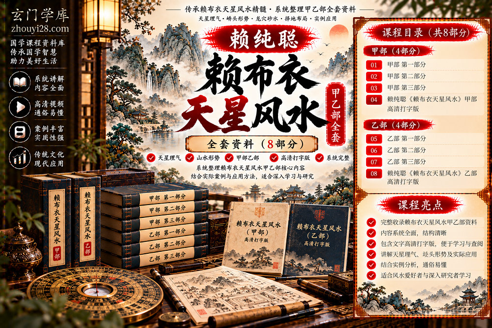 图片[1]-赖纯聪《赖布衣天星风水》甲乙部全套课程｜天星理气·峦头形势·甲部乙部·高清打字版资料-玄门学库