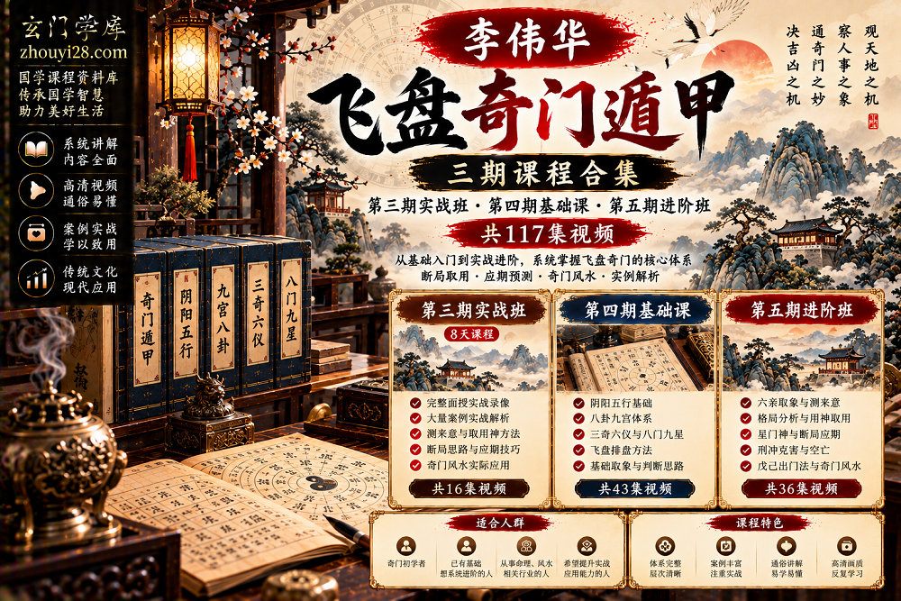 图片[1]-李伟华飞盘奇门遁甲系统合集｜基础入门·测来意·六亲格局·取用神·断局应期·奇门风水-玄门学库