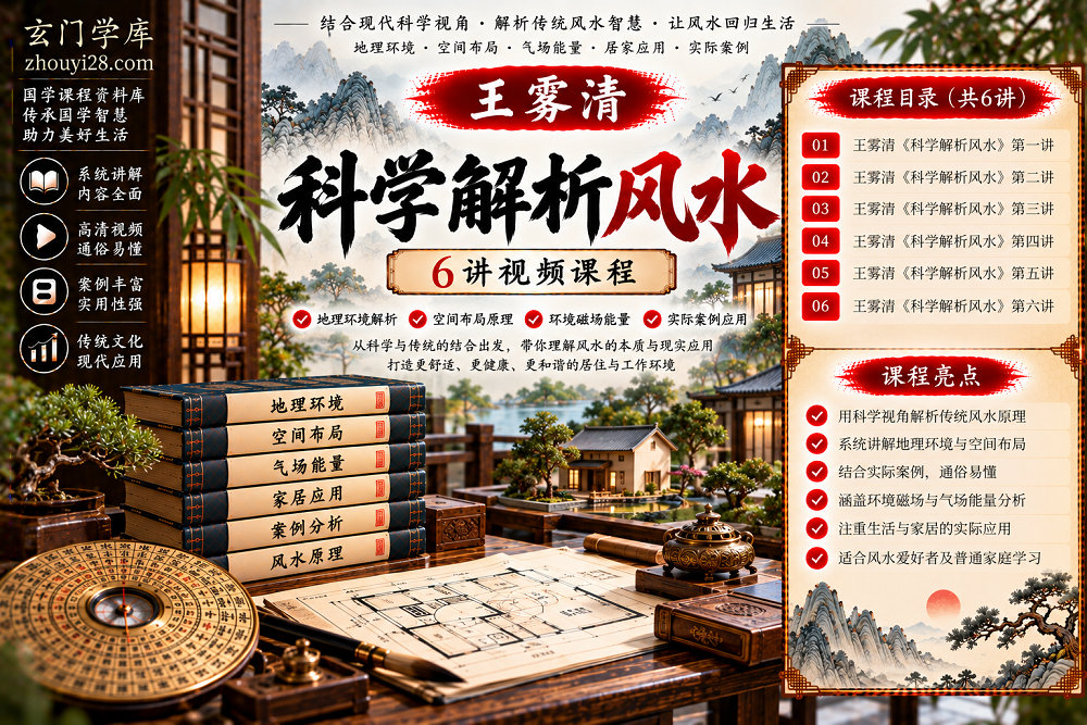 图片[1]-王雾清《科学解析风水》入门课程｜环境磁场·空间布局·藏风聚气·风水原理 6讲视频-玄门学库