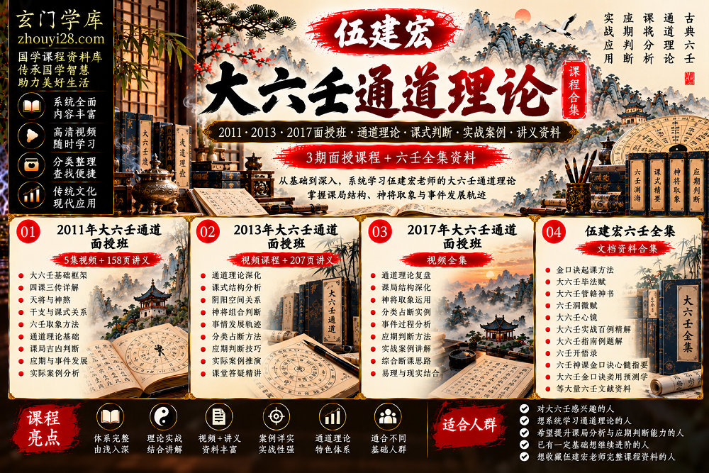 图片[1]-伍建宏《大六壬通道》全套课程合集｜古典六壬·通道理论·面授实战·2011-2017课程·六壬全集-玄门学库