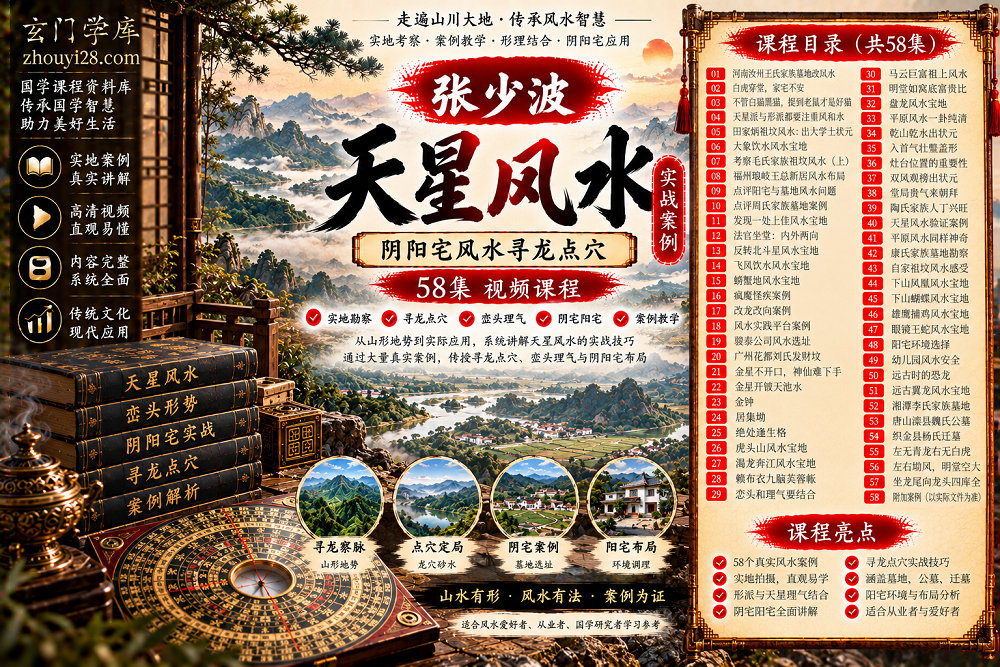 图片[1]-张少波《天星风水实战案例》｜阴阳宅勘察·寻龙点穴·峦头理气·祖坟墓地·风水宝地 58集视频-玄门学库
