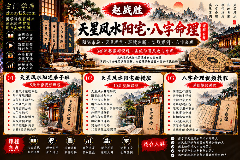 图片[1]-赵战胜《天星风水阳宅·八字命理》系统课程合集｜弟子班·面授班·阳宅布局·天星理气·八字实战-玄门学库